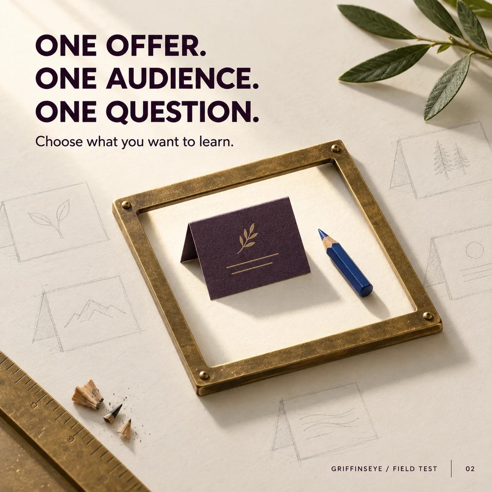 One offer. One audience. One question. Choose what you want to learn.
